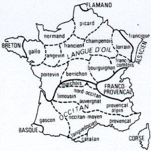 Carte des patois de France métropolitaine