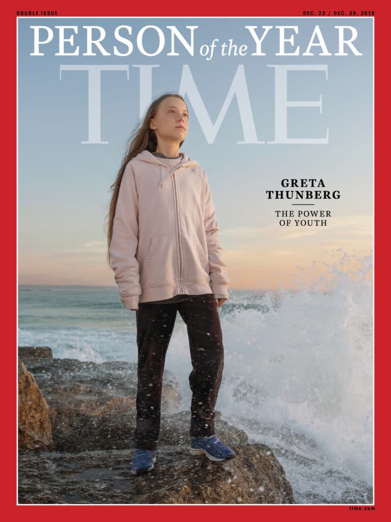 Greta Thunberg en couverture de Time Magazine