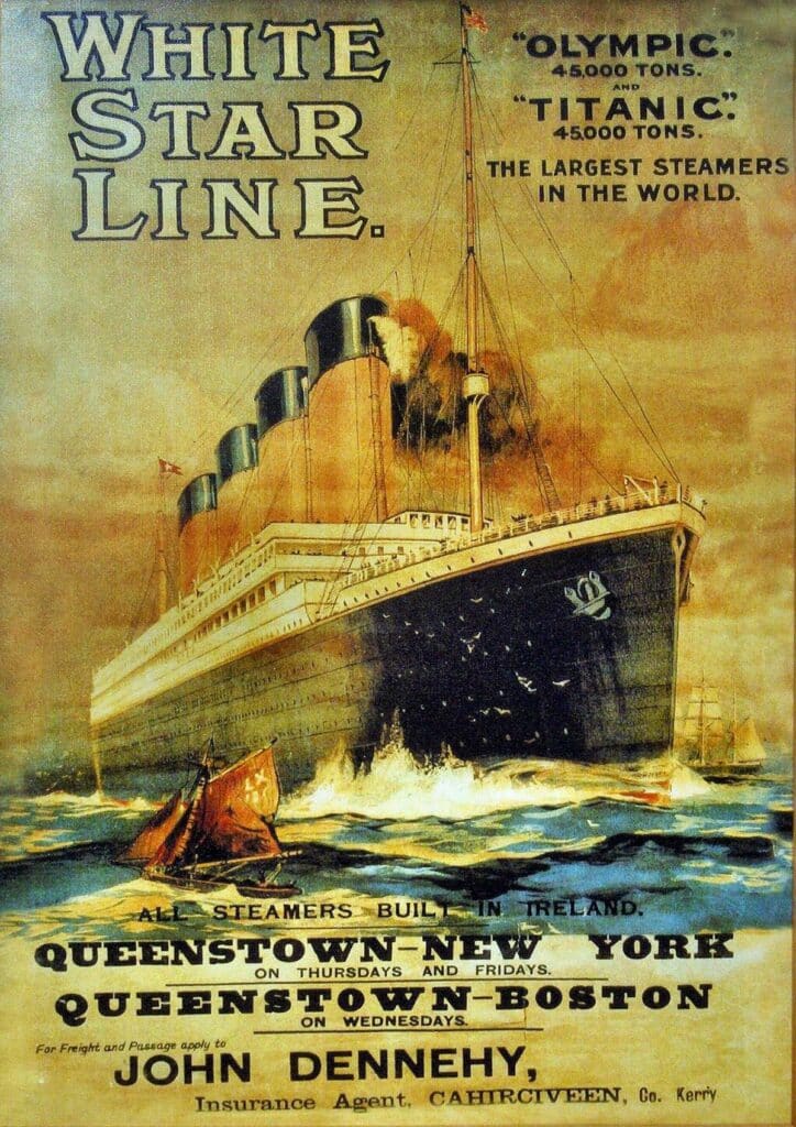 Affiche de la “White Star Line” présentant le Titanic