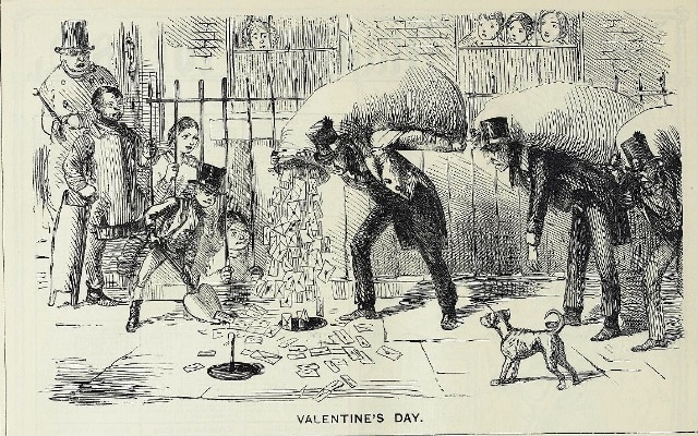 Valentine’s day publié dans le Punch’s Almanack, 1854