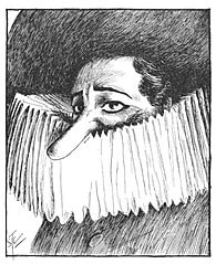 Caricature du personnage de Cyrano, Richard Mansfield, 1898