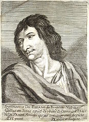 Portrait de Savinien Cyrano de Bergerac, gravure de 1654