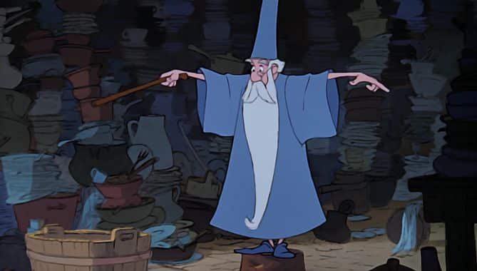 Le personnage de Merlin l’Enchanteur dans le film éponyme de Walt Disney