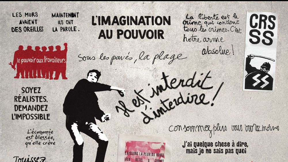 Principaux slogans et affiches qui ont habillé les murs de Paris durant mai 68 afp.com/Alain BOMMENEL