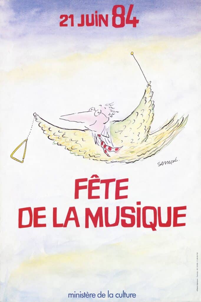 Affiche de la fête de la musique dessinée par Sempé, 1984 – Wikimédia Commons