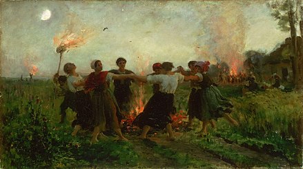 Jules Breton, La Fête de la Saint-Jean, 1875, musée des Beaux-Arts de Philadelphie – Wikimédia Commons