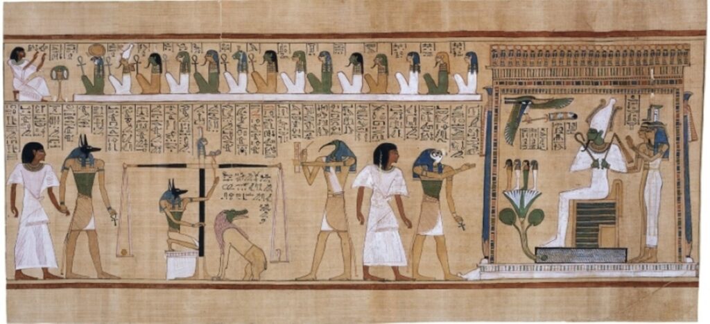 Osiris préside au jugement de l’âme. Source : Wikimedia Commons
