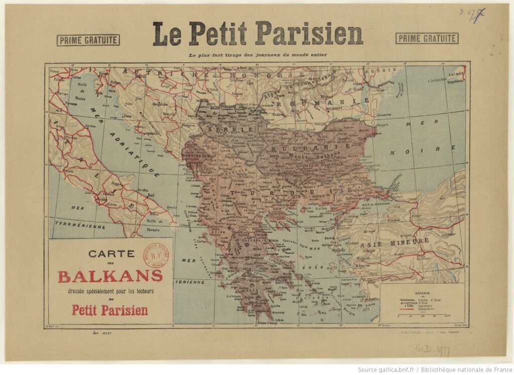 Carte des Balkans / ©Le Petit Parisien, Gallica