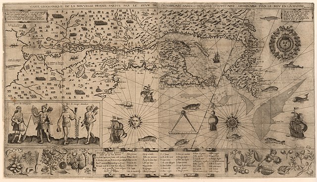 Carte de la Nouvelle France de Samuel de Champlain