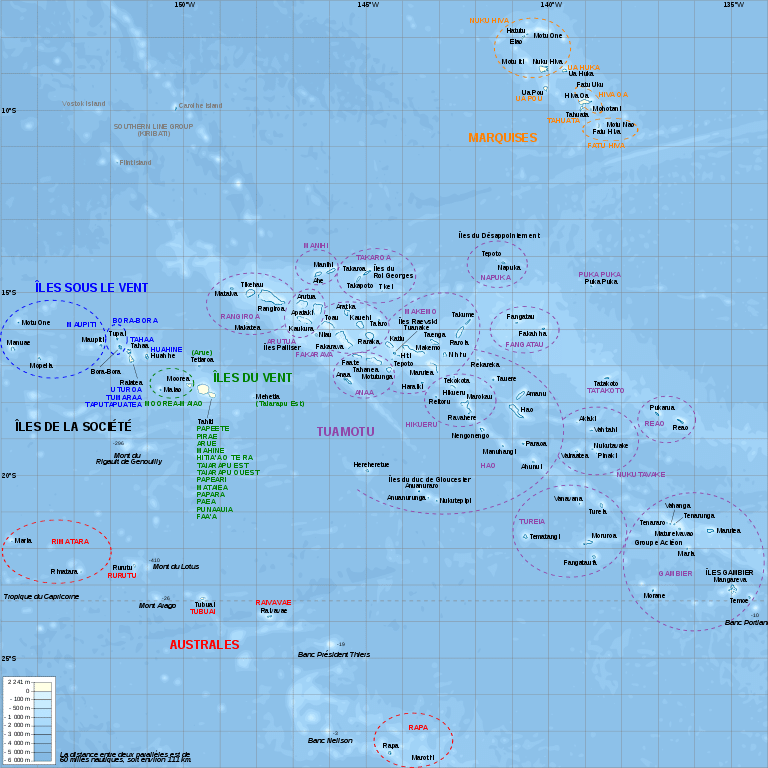 Carte topographique de la Polynésie française ©L. Claudel