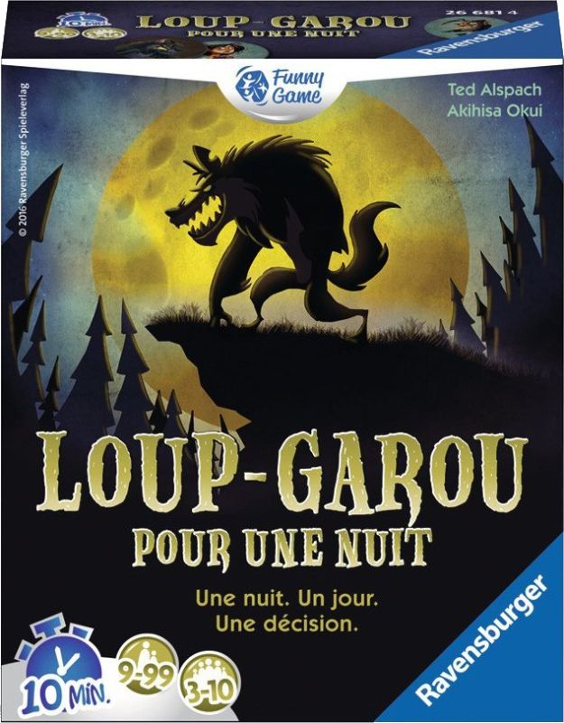 Loup-Garou pour une Nuit, par Ted Alspach et Akihisa Okui.
Illustré par Gus Batts.