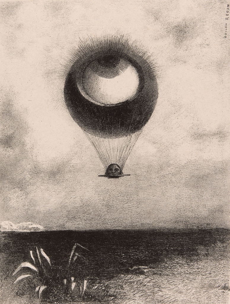 Le monde troublant d’Odilon Redon     « L’œil, comme un ballon bizarre, se dirige vers l’infini », 1882, Odilon Redon (Pxhere), libre de droit