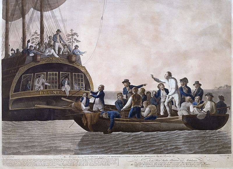 Gravure de Robert Dodd — National Maritime Museum Les révoltés du bounty en 1789