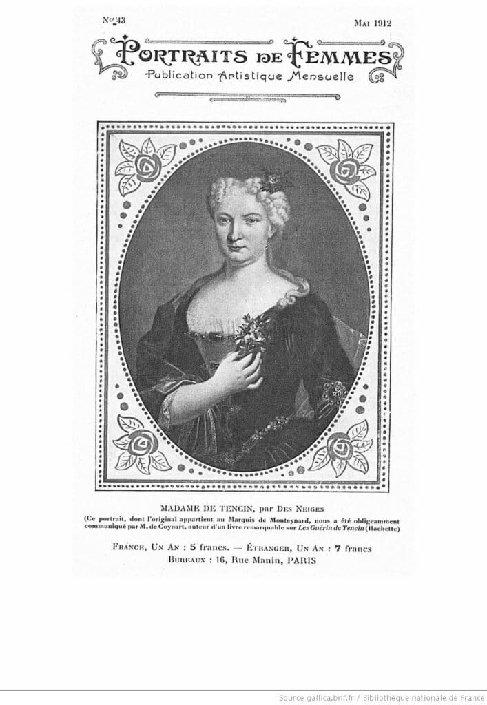 Portrait de Madame de Tencin (wiki commons/Reproduction de 1912 d'un tableau Des Neiges)
