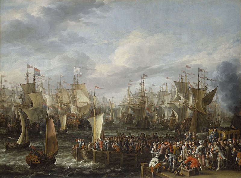 Embarquement de Guillaume d’Orange et de ses troupes pour l’Angleterre (1688) – source : WikiCommons
