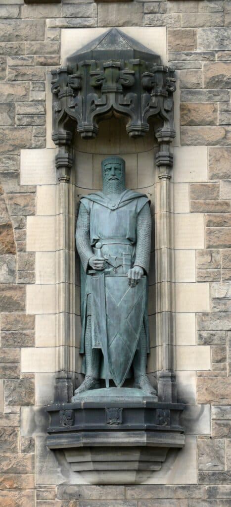Statue de William Wallace au château d’Édimbourg, Wikimedia Commons