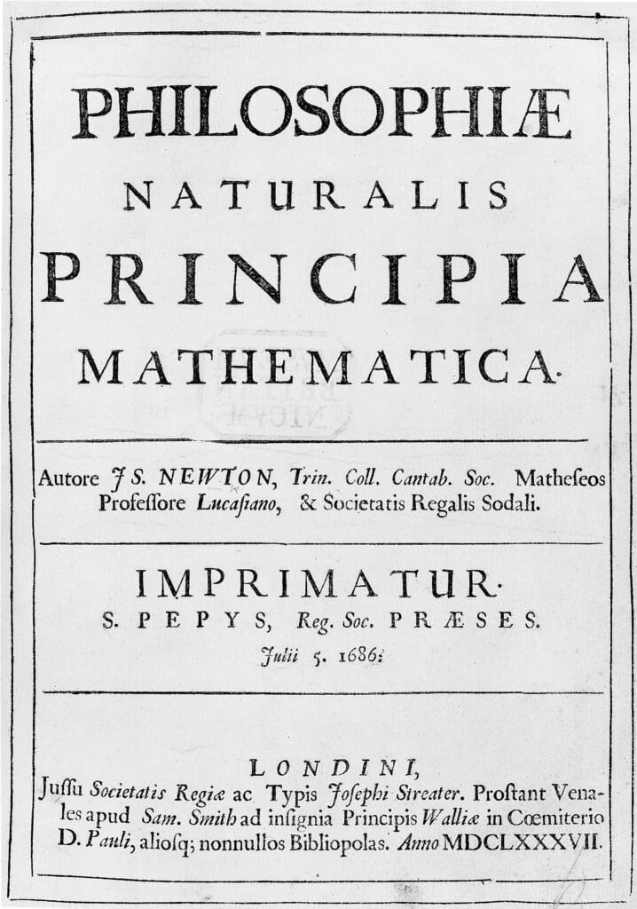 M0006448 Sir Isaac Newton, Philosophiae naturalis... Credit: Wellcome Library, London. Wellcome Images images@wellcome.ac.uk http://wellcomeimages.org Titlepage. Photograph taken and supplied to Wellcome in 1959 by the British Museum. Philosophiae naturalis principia mathematica Isaac Newton Published: 1687 Copyrighted work available under Creative Commons Attribution only licence CC BY 4.0 http://creativecommons.org/licenses/by/4.0/