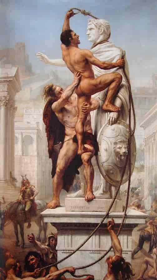 Peinture de Jean-Noël Sylvestre représentant le sac de Rome par les Wisigoths en 410, SNL.no