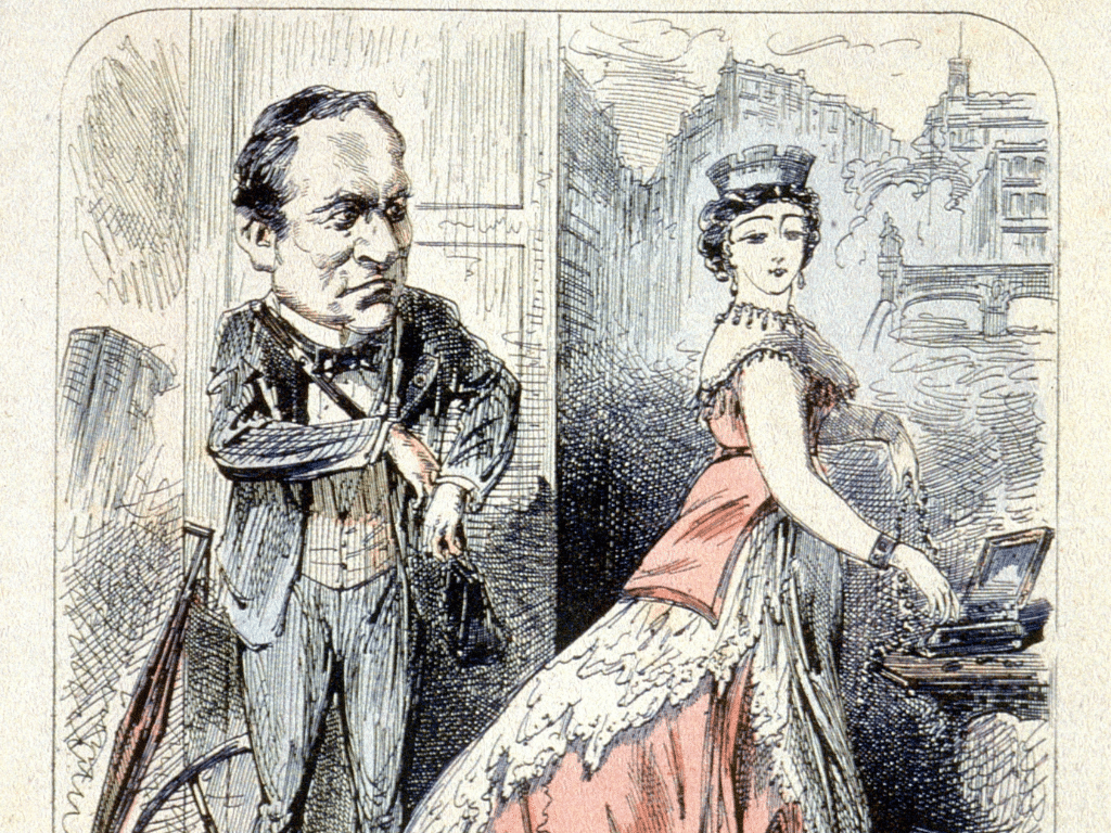 M. Haussmann et Mlle. Lutèce, couverture de « Paris-Comique », 1870