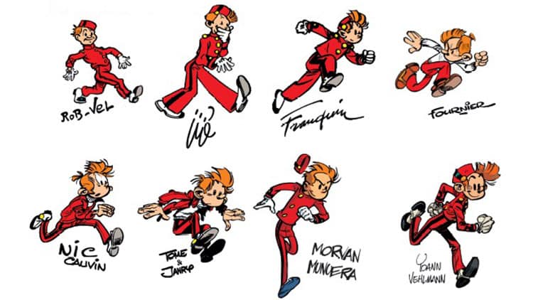Evolution du personnage de Spirou sous le crayon des différents dessinateurs