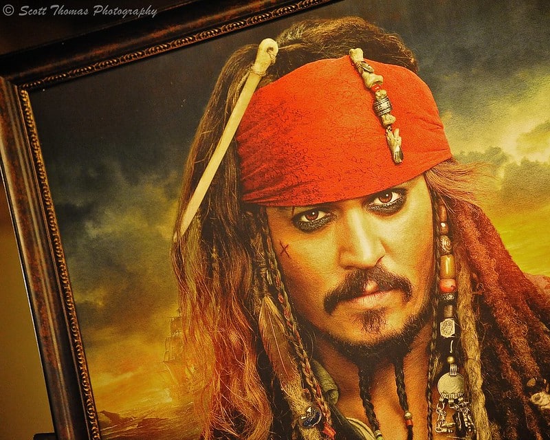 Johnny Depp en Jack Sparrow / photo par Scott Thomas