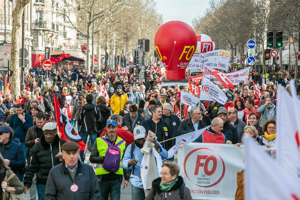 Les syndicats, principal outil d'encadrement et de mobilisation de la grève (Paris 2019), © F. Blanc