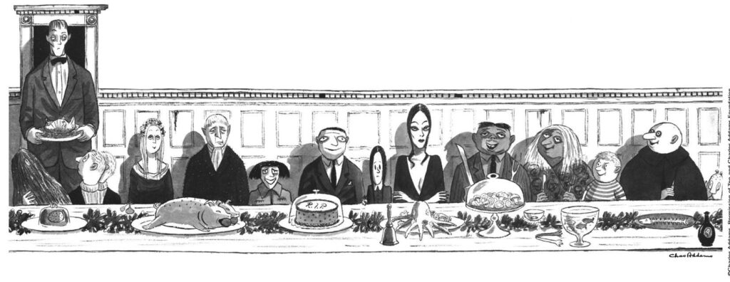 Illustration de la Famille Addams par Charles Addams