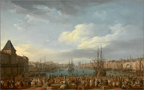 L'Intérieur du port de Marseille, vu du Pavillon de l'Horloge du Parc – Par Joseph Vernet - 1754