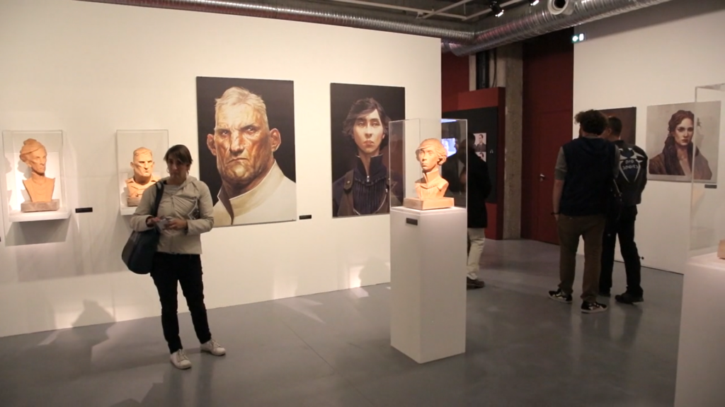 Capture d’écran d’une vidéo réalisée à l’occasion du vernissage de «« L'Art dans le Jeu Vidéo, l'inspiration Française » en 2015 