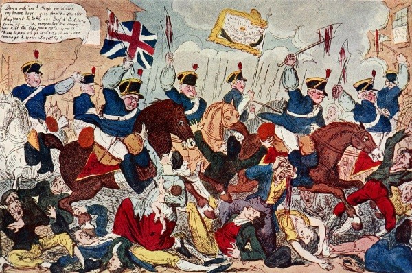 Le massacre de Peterloo, caricature de George Cruikshank